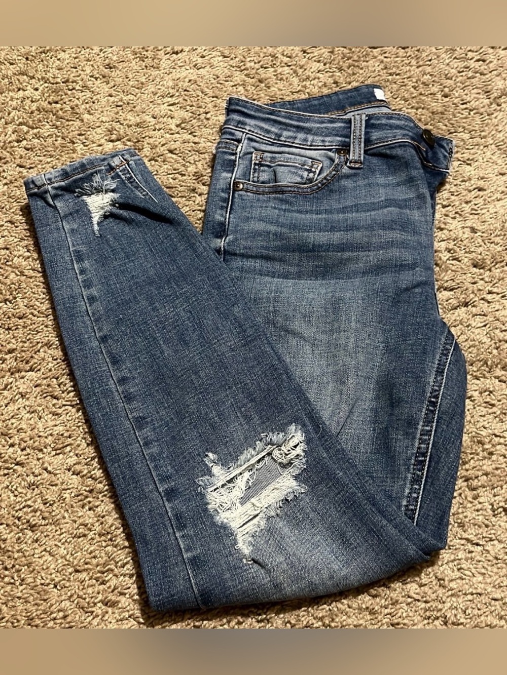 Oasis Skinny Distressed Dark Blue Jeans